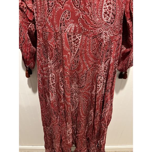 NWOT Free People Mirage Maxi Dress Size 8 MSRP: $198 Brick Red Paisley Boho - Picture 7 of 16